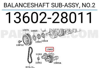 Toyota 1360228011 BALANCESHAFT SUB-ASSY, NO.2