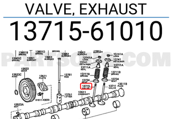 Toyota 1371561010 VALVE, EXHAUST