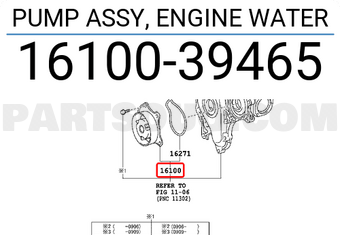 Toyota 1610039465 PUMP ASSY, ENGINE WATER