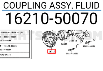 Toyota 1621050070 COUPLING ASSY, FLUID