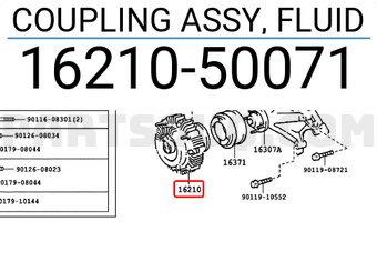Toyota 1621050071 COUPLING ASSY, FLUID