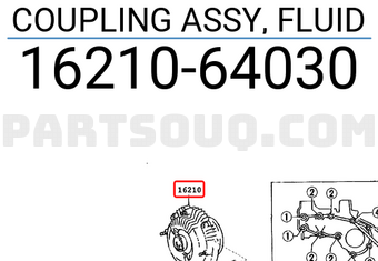 Toyota 1621064030 COUPLING ASSY, FLUID