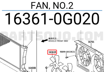 Toyota 163610G020 FAN, NO.2