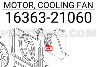 Toyota 1636321060 MOTOR, COOLING FAN