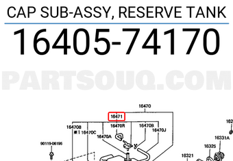 Toyota 1640574170 CAP SUB-ASSY, RESERVE TANK