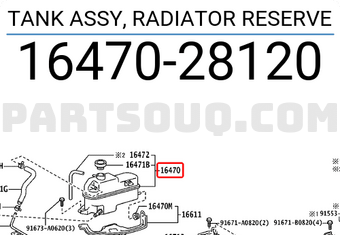 Toyota 1647028120 TANK ASSY, RADIATOR RESERVE