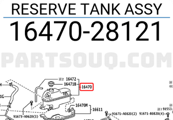 Toyota 1647028121 RESERVE TANK ASSY