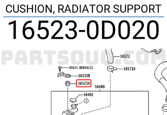 Toyota 165230D020 CUSHION, RADIATOR SUPPORT