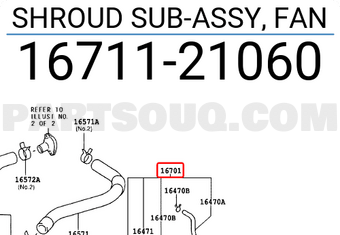 Toyota 1671121060 SHROUD SUB-ASSY, FAN