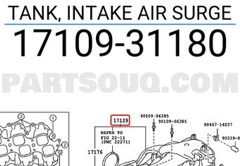Toyota 1710931180 TANK, INTAKE AIR SURGE