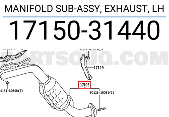 Toyota 1715031440 MANIFOLD SUB-ASSY, EXHAUST, LH