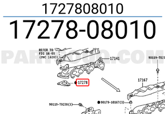 GASKET, TURBO TO EXHAUST MANIFOLD 172780L010 | Toyota Parts | PartSouq