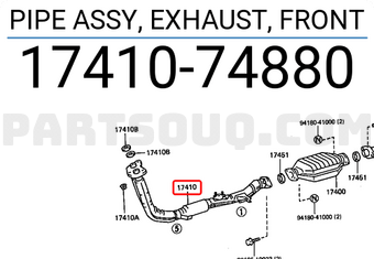Toyota 1741074880 PIPE ASSY, EXHAUST, FRONT