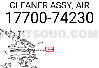 Toyota 1770074230 CLEANER ASSY, AIR