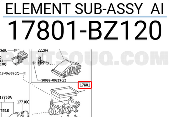 ELEMENT SUB-ASSY AI 17801BZ150 | Toyota Parts | PartSouq