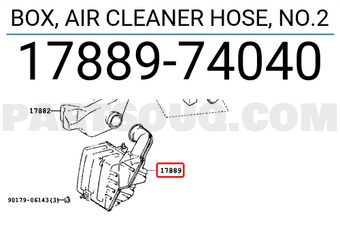 Toyota 1788974040 BOX, AIR CLEANER HOSE, NO.2