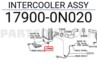 Toyota 179000N020 INTERCOOLER ASSY