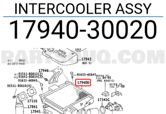 Toyota 1794030020 INTERCOOLER ASSY