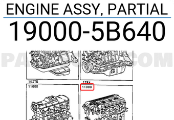 Toyota 190005B640 ENGINE ASSY, PARTIAL