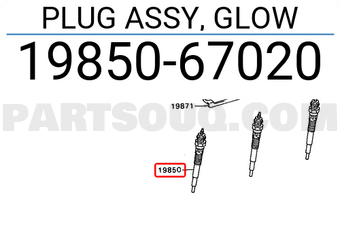 Toyota 1985067020 PLUG ASSY, GLOW
