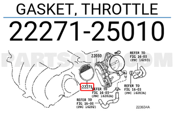 Toyota 2227125010 GASKET, THROTTLE