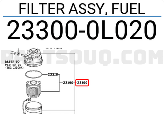 Toyota 233000L020 FILTER ASSY, FUEL