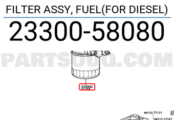 Toyota 2330058080 FILTER ASSY, FUEL(FOR DIESEL)