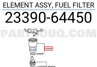 Toyota 2339064450 ELEMENT ASSY, FUEL FILTER