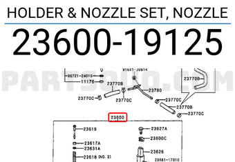 Toyota 2360019125 HOLDER & NOZZLE SET, NOZZLE