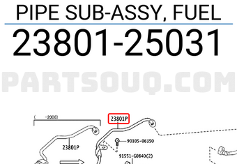Toyota 2380125031 PIPE SUB-ASSY, FUEL