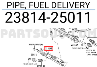 Toyota 2381425011 PIPE, FUEL DELIVERY