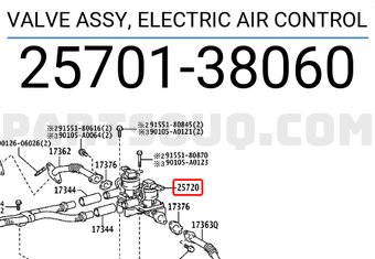Toyota 2570138060 VALVE ASSY, ELECTRIC AIR CONTROL