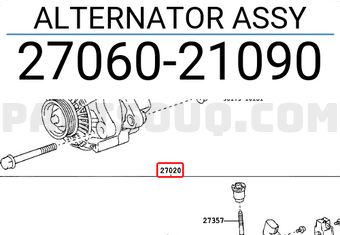 Toyota 2706021090 ALTERNATOR ASSY