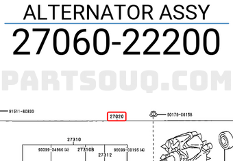 Toyota 2706022200 ALTERNATOR ASSY