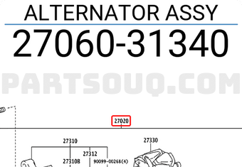 Toyota 2706031340 ALTERNATOR ASSY