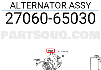 Toyota 2706065030 ALTERNATOR ASSY