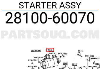 Toyota 2810060070 STARTER ASSY