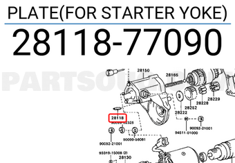 Toyota 2811877090 PLATE(FOR STARTER YOKE)