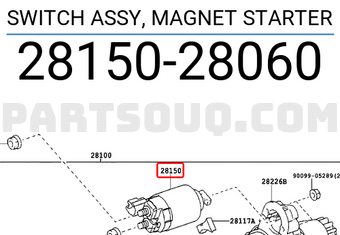 Toyota 2815028060 SWITCH ASSY, MAGNET STARTER