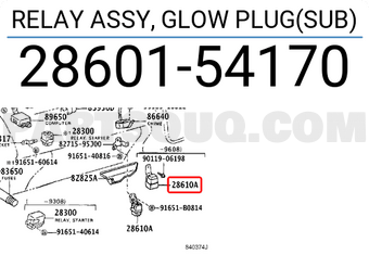 Toyota 2860154170 RELAY ASSY, GLOW PLUG(SUB)
