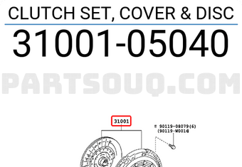 Toyota 3100105040 CLUTCH SET, COVER & DISC