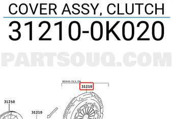Toyota 312100K020 COVER ASSY, CLUTCH