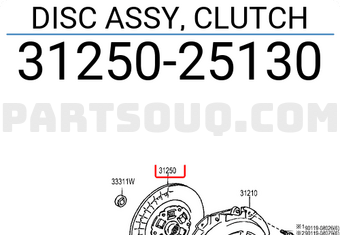 Toyota 3125025130 DISC ASSY, CLUTCH