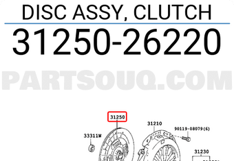 Toyota 3125026220 DISC ASSY, CLUTCH