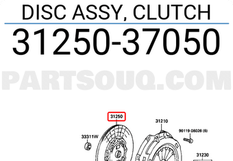 Toyota 3125037050 DISC ASSY, CLUTCH