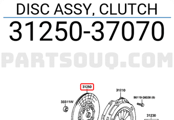 Toyota 3125037070 DISC ASSY, CLUTCH