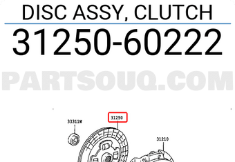 Toyota 3125060222 DISC ASSY, CLUTCH