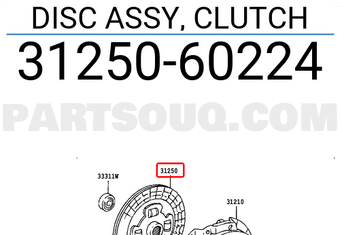 Toyota 3125060224 DISC ASSY, CLUTCH