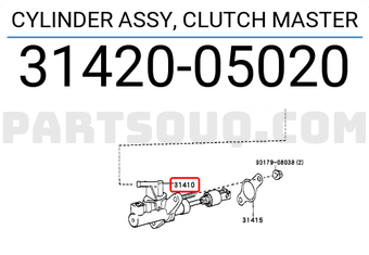 Toyota 3142005020 CYLINDER ASSY, CLUTCH MASTER