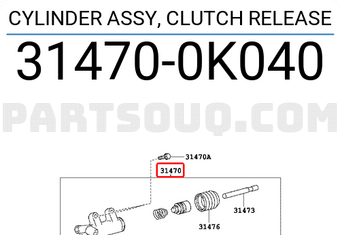 Toyota 314700K040 CYLINDER ASSY, CLUTCH RELEASE